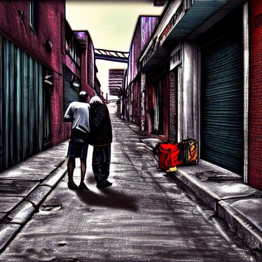 Photorealistic Image of Giving Money to Homeless