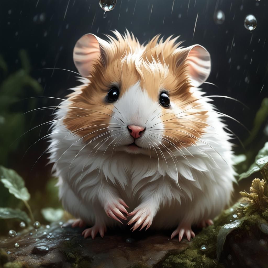 Hyperrealistic Hamster Portrait with Colorful Background