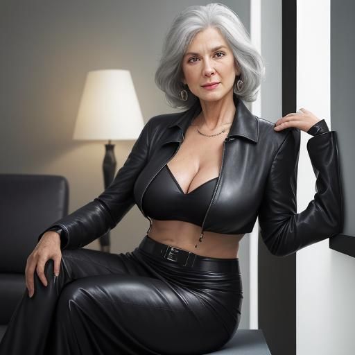 75 year old female grey haired woman with beautiful large bo...