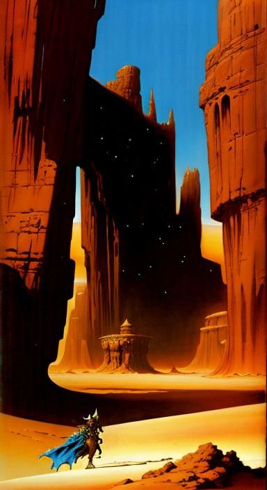 Alien Desert Landscape in High Fantasy Style