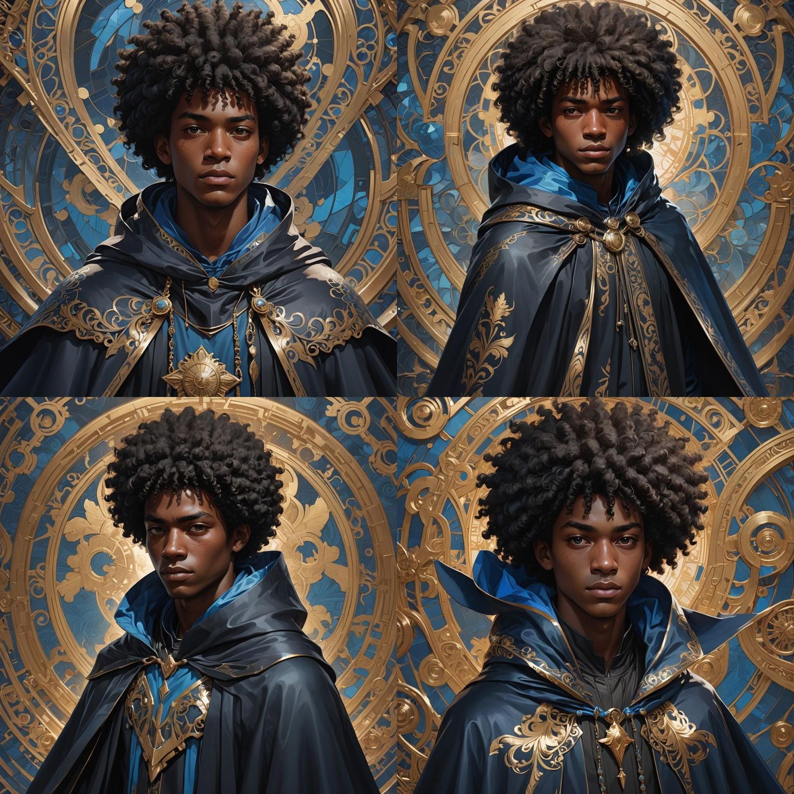 Teenage Boy Portrait with Cloak, Hyperdetailed Art