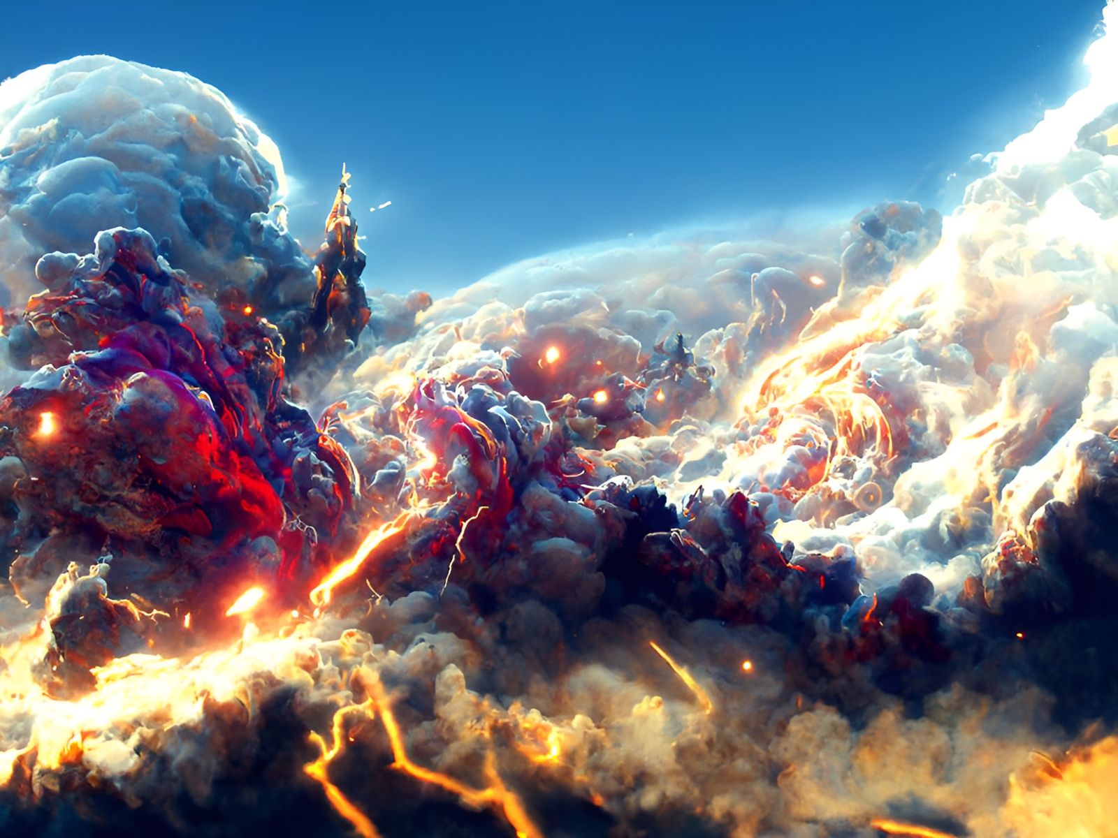 Spectacular Space Nebulas with Fire and Lightning