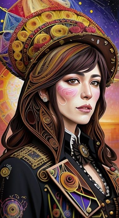 Steampunk Starfleet Bride Celebrates 2099 New Year's Eve
