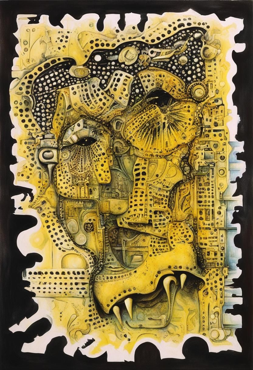 Gothic Face in Photorealistic H.R. Giger Style