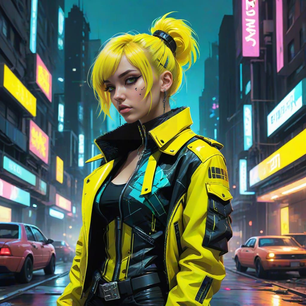 Cyberpunk Goddess in Neon Rebellion