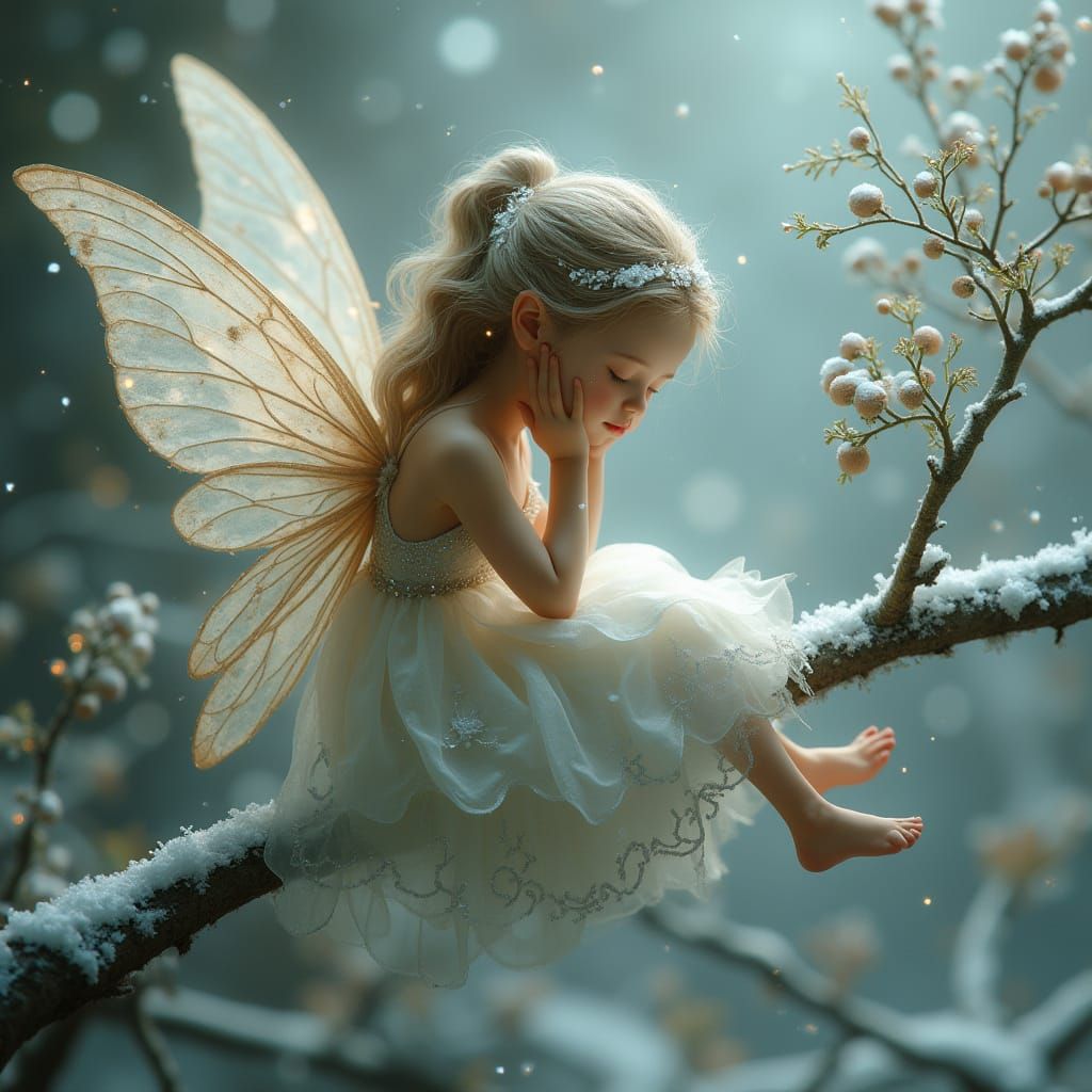 Photorealistic Fairy in Serene Forest Scene