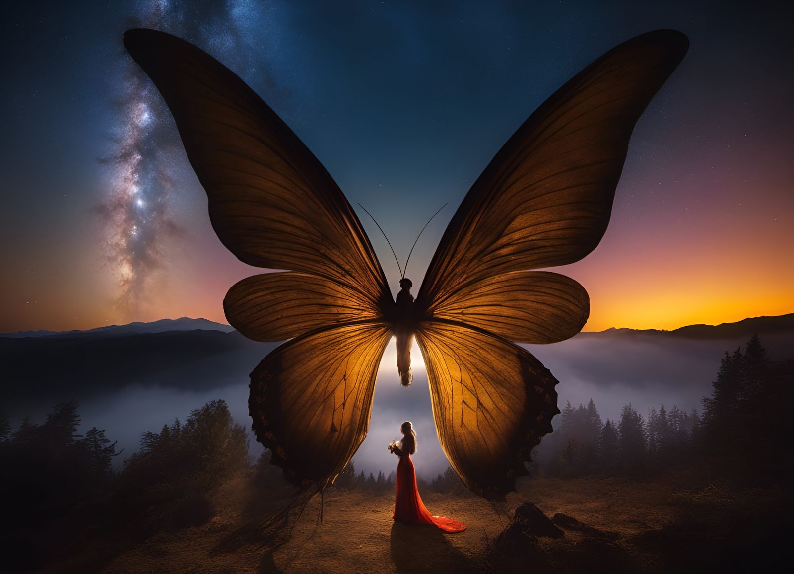 Couples Dance on Mothership in Night Sky