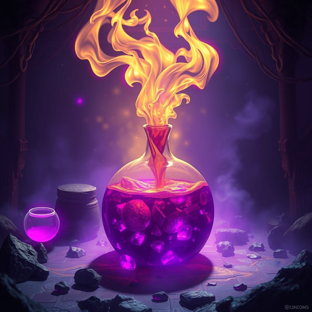 Dark Fantasy Potion of Sleep, Shimmering and Volumetric