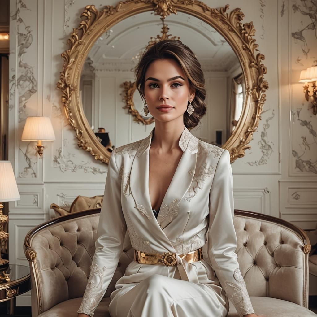 Elegant Woman in Luxurious Interior