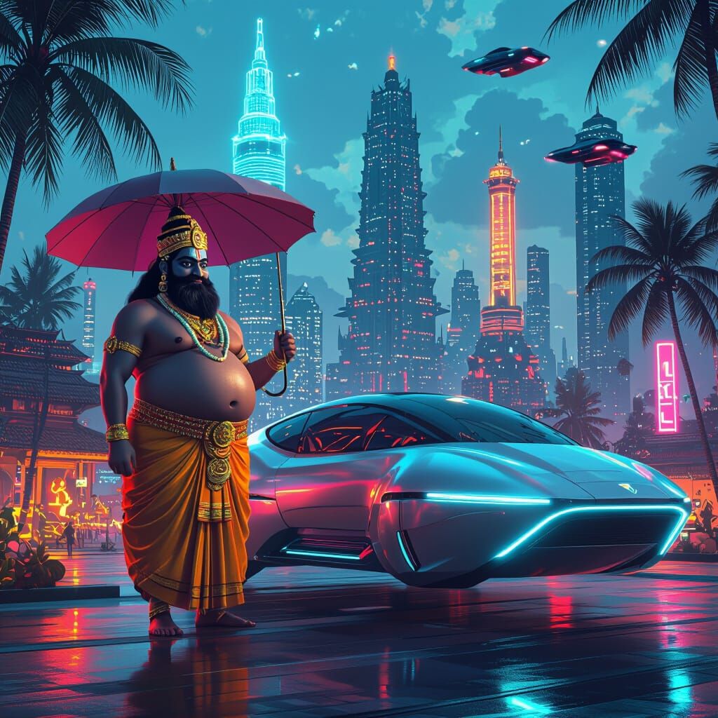 Futuristic Mahabali in Hovering Vehicle, Kerala 2500