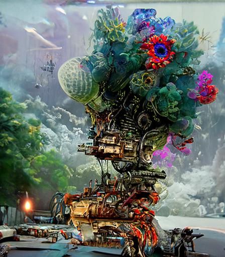 Post-Apocalyptic Spaceship Attack in Steampunk Style