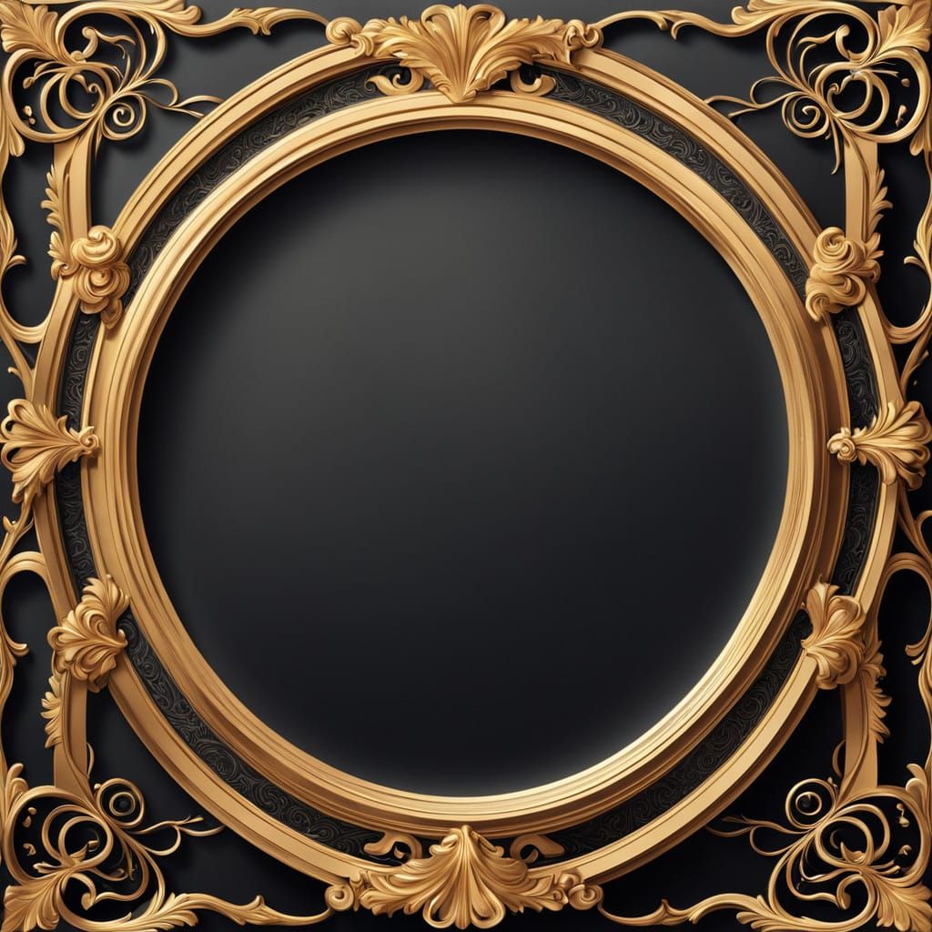 Elegant Ornate Frame with Art Deco and Baroque-Inspired Deta...