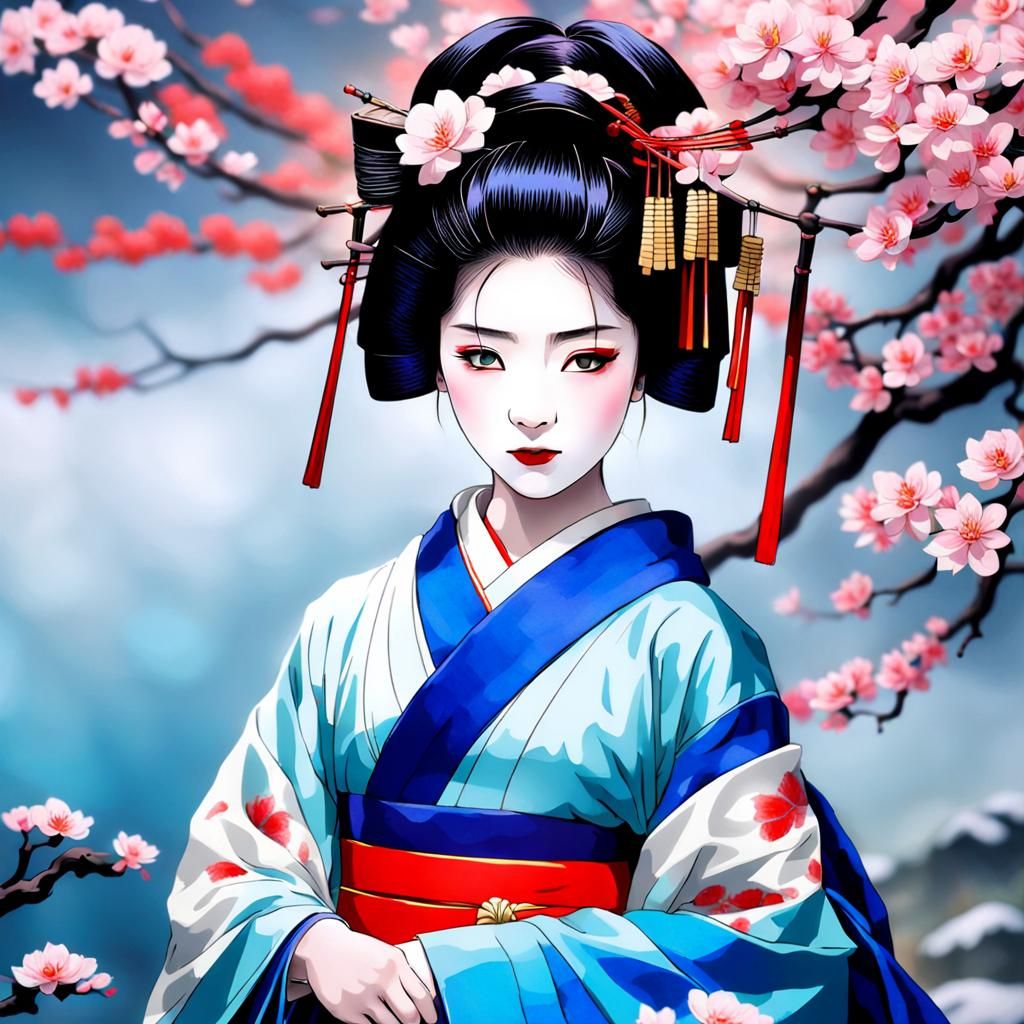 Beautiful Geisha Generated by AI
