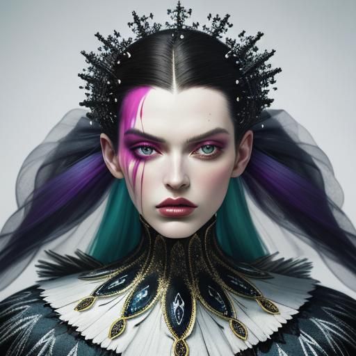 Glamorous Winter Portrait in Avant-Garde Style