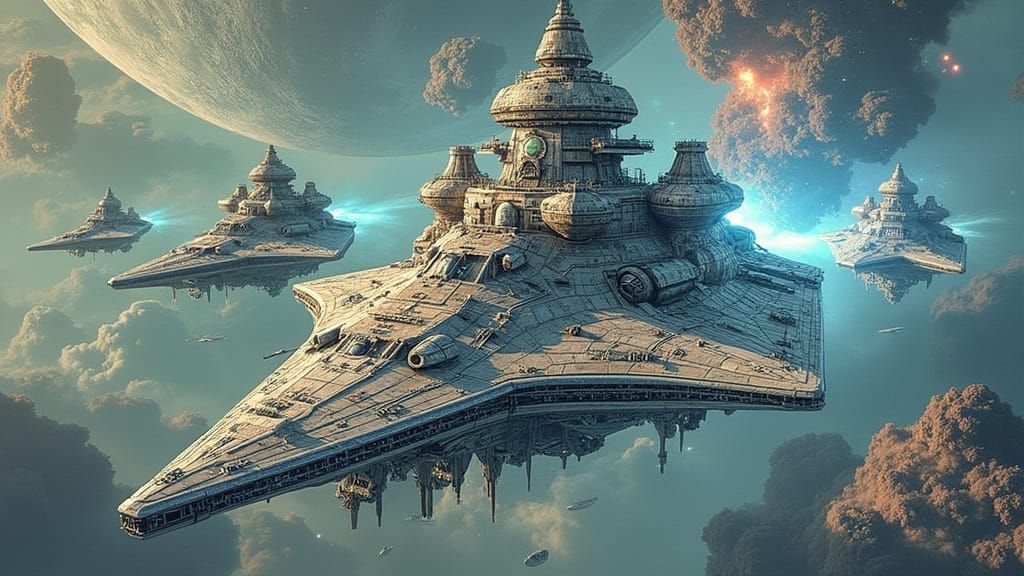 Ominous Galactic Warship Dominates the Cosmos