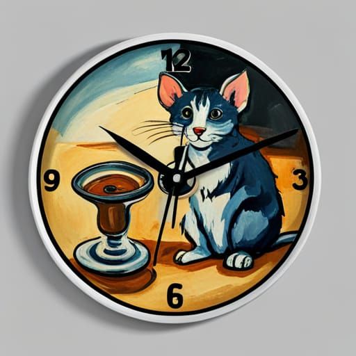 Robotized Rat in Clockpunk Dystopia, Folk Art Style