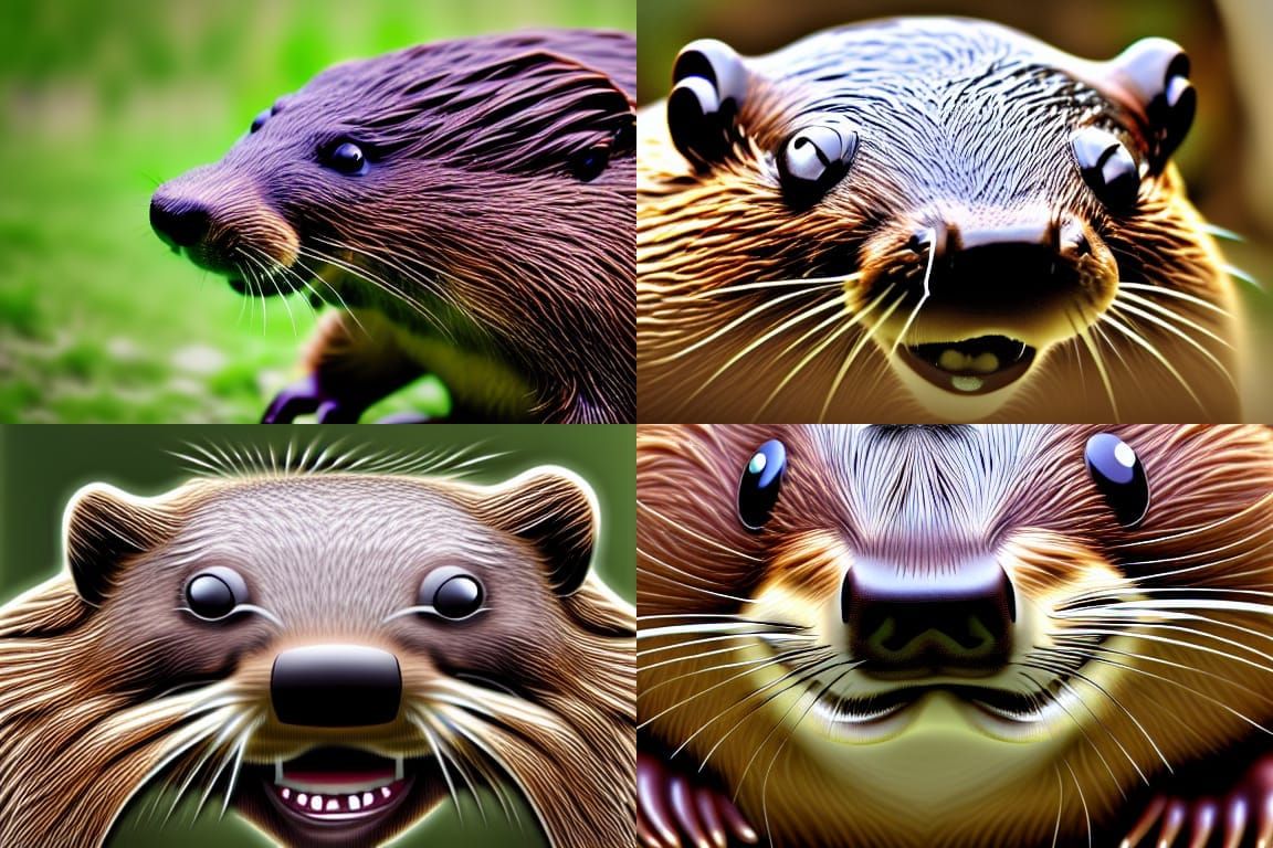 Detailed Portrait of a Beaver's Face