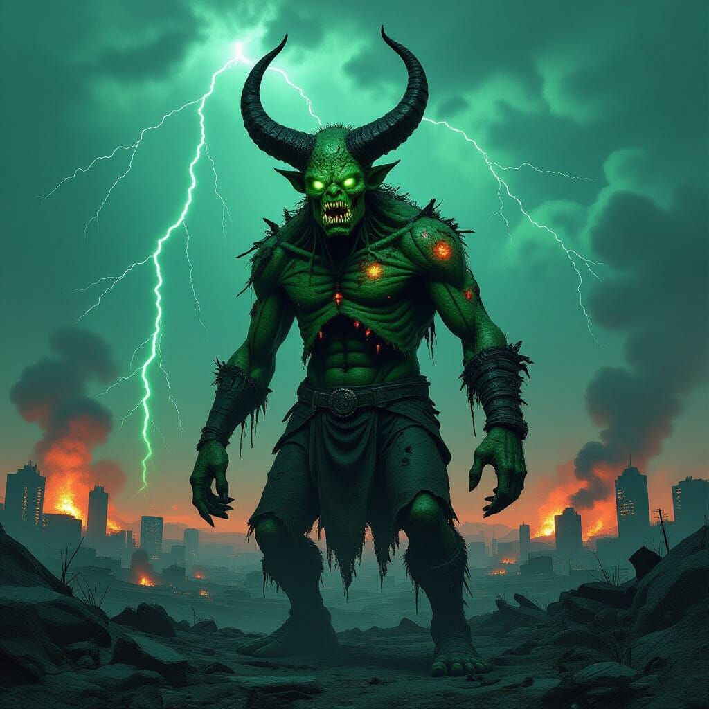 Horrific Mutant in Radioactive Wasteland, Surrealist Style