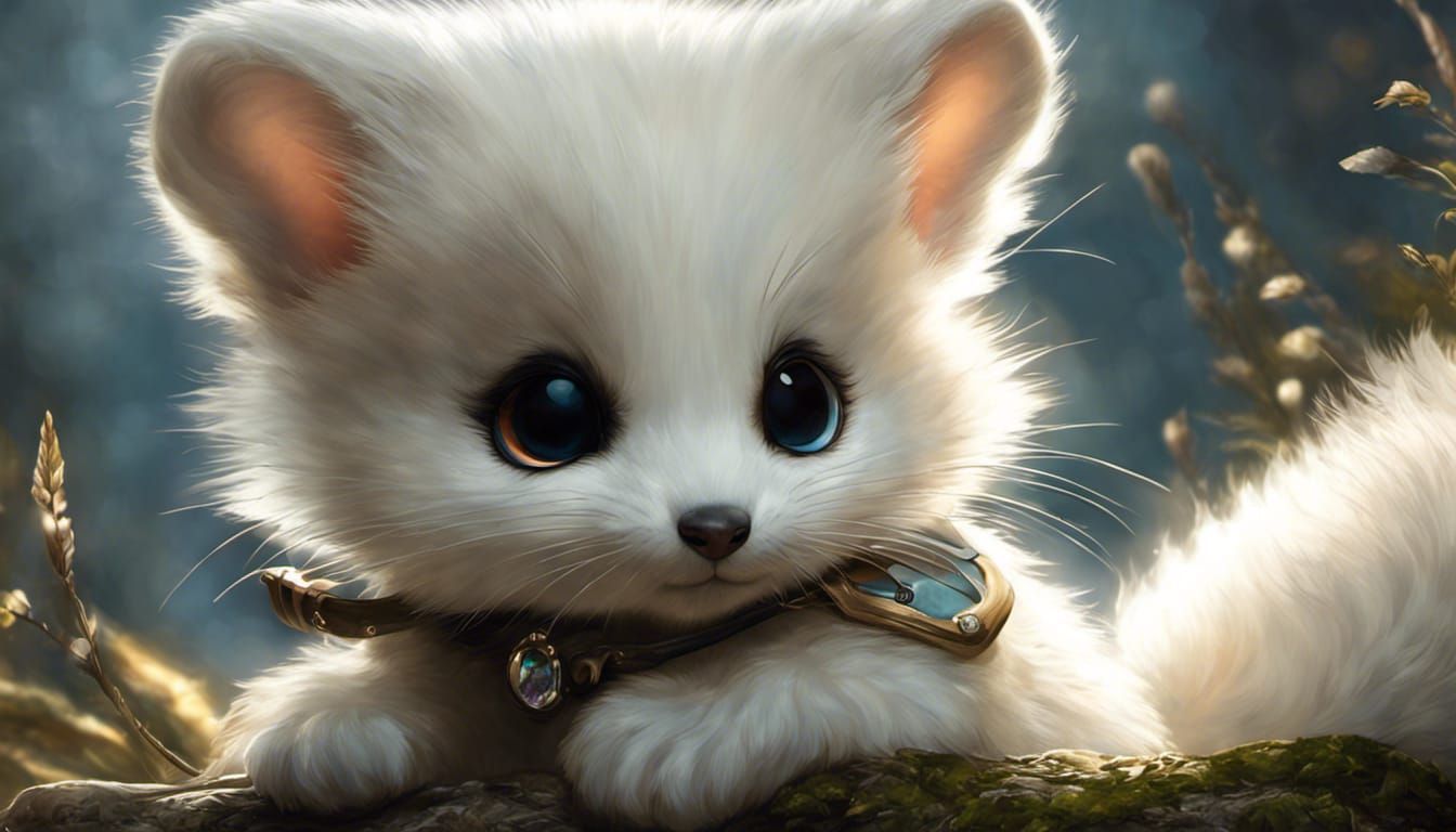 Adorable Furry Ermine with Intricate Details