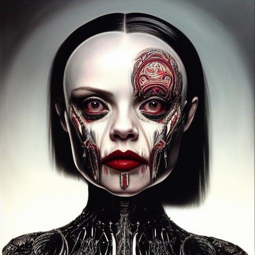 Ornate Face Tattoo Portrait in Hypermaximalist Style