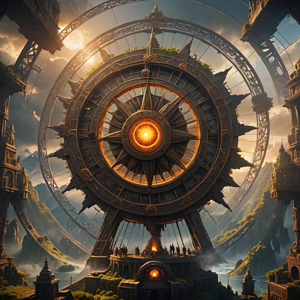 Epic Sun Wheel Digital Matte Painting