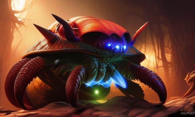Demonic Fire Hermit Crab: Dark Academia Horror