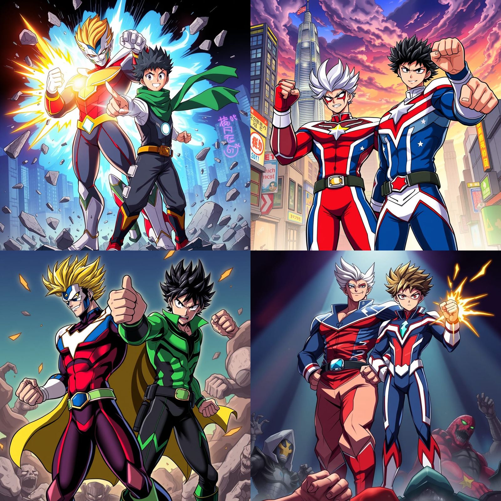 Anime Heroes Unite Against Villains