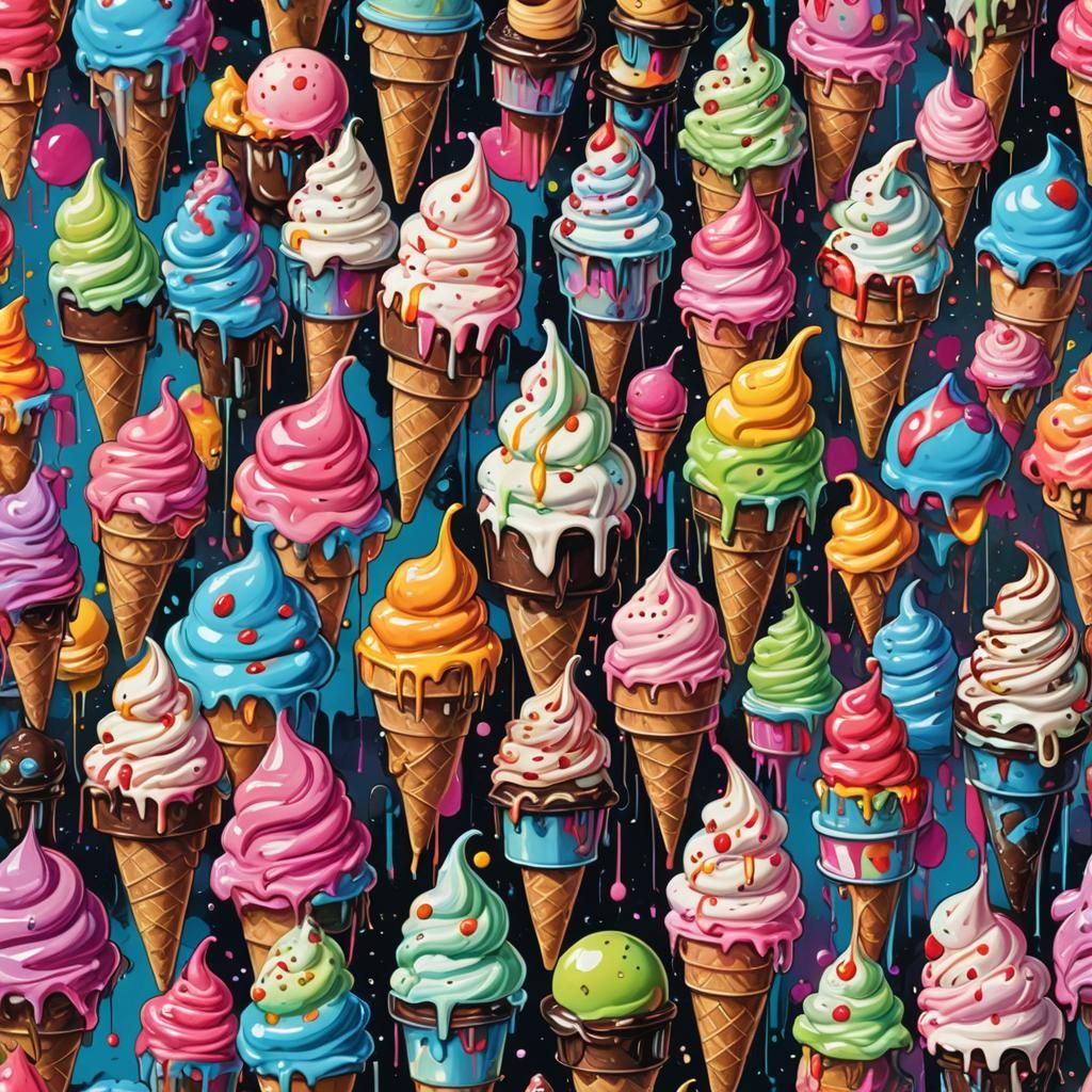 Graffiti Art: Ice Cream, Animals, and Tech