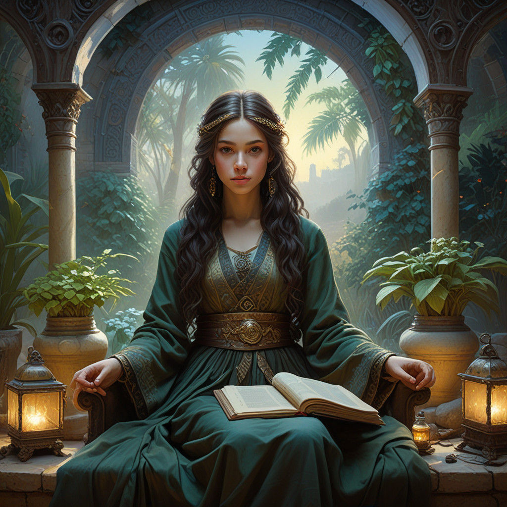 Impressionist Oil Painting of a Woman with Extraordinary Han...