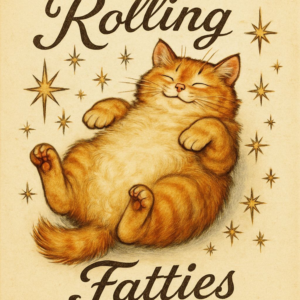 Whimsical Golden Age Illustration of Blissful Fluffy Cat