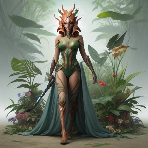 Ahsoka as Poison Ivy in Anime Key Visual Style