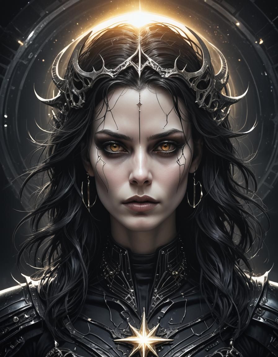 Dark Fantasy Portrait with Ethereal Glow