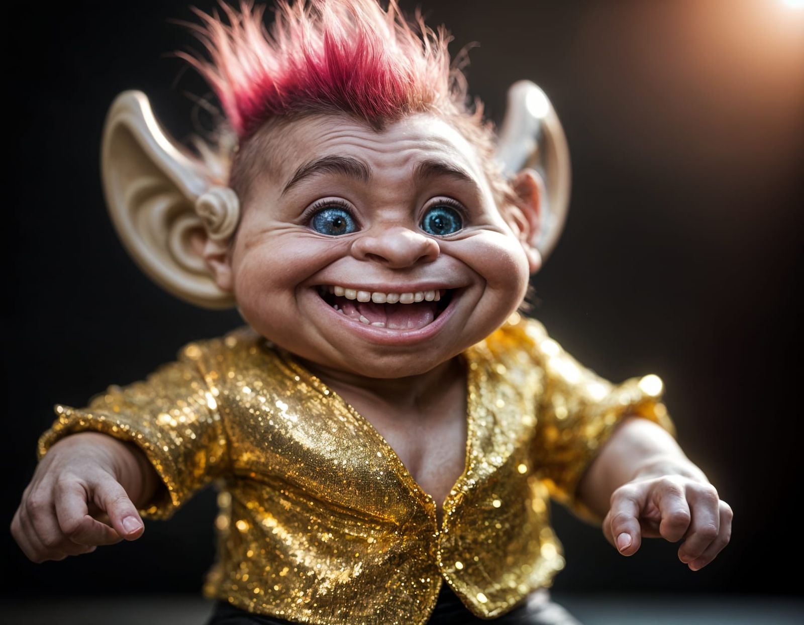 Joyful Disco Troll Dancer in Professional Photography Style