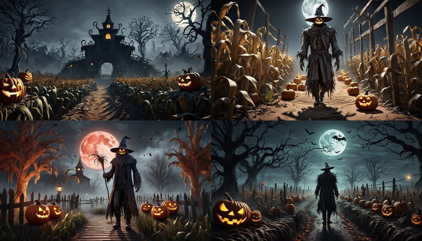 Haunted Harvest: Eerie Halloween & Autumn Scenes