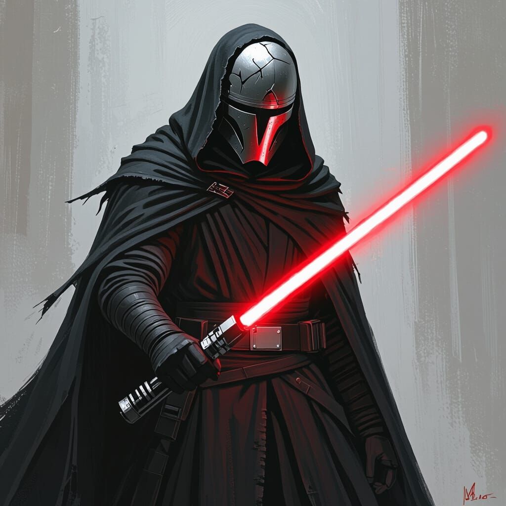 Dark Fantasy Warrior with Lightsaber