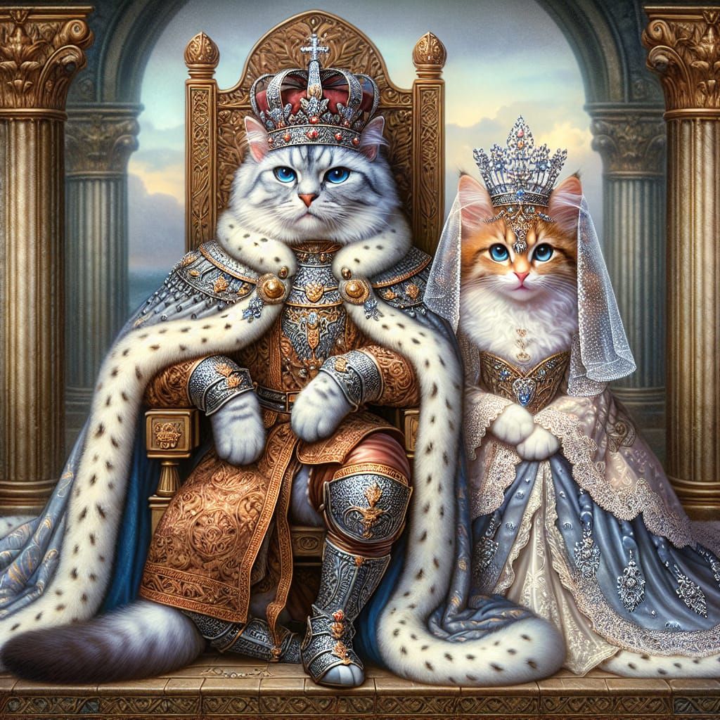 Their Highnesses, insouciant King Max and Princess ShyWhisker