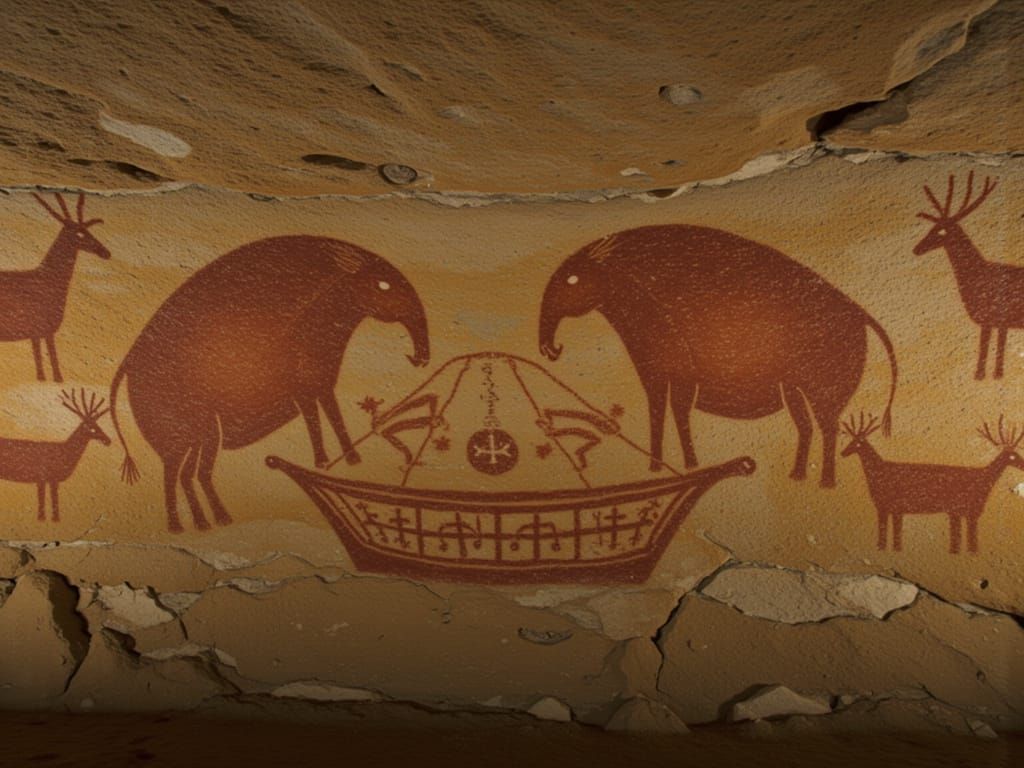 AI Generates Paleolithic Era Scene