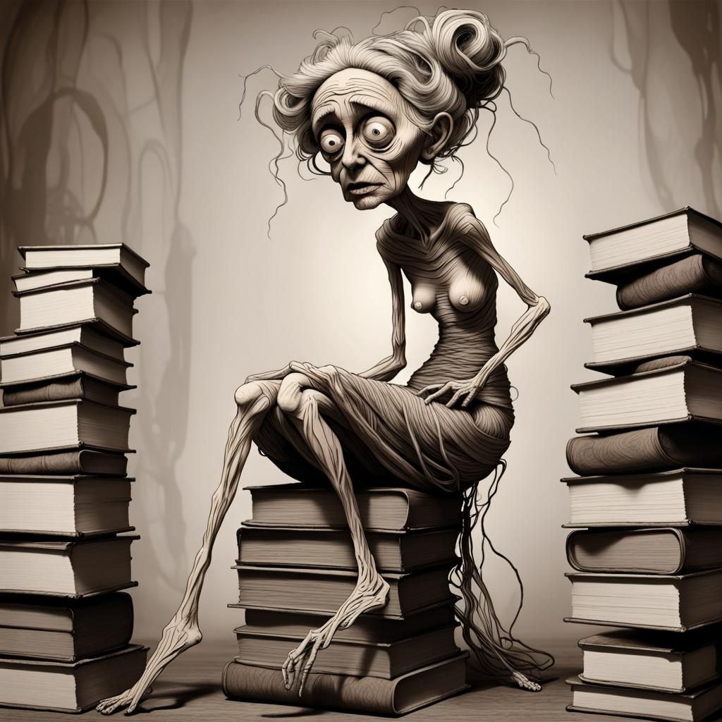 Disturbing Art Brut Portrait of Elderly Woman