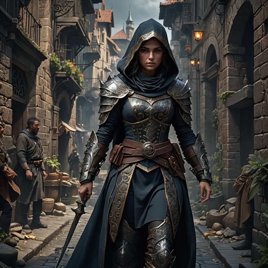Halfling Rogue with Dagger, Fantasy Concept Art