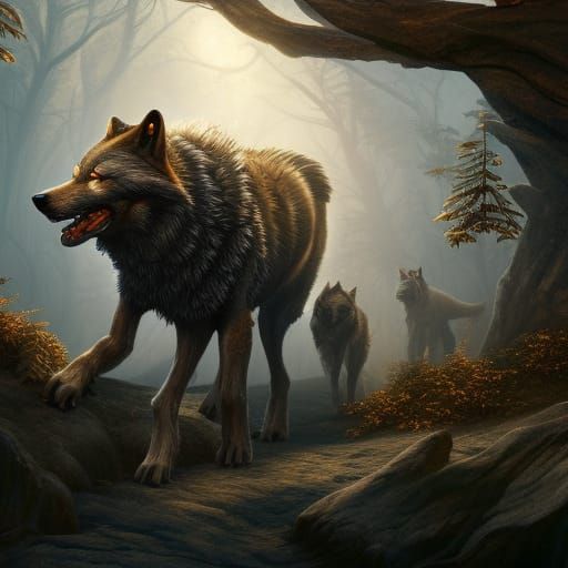 Wolves in Detailed Fantasy Concept Art