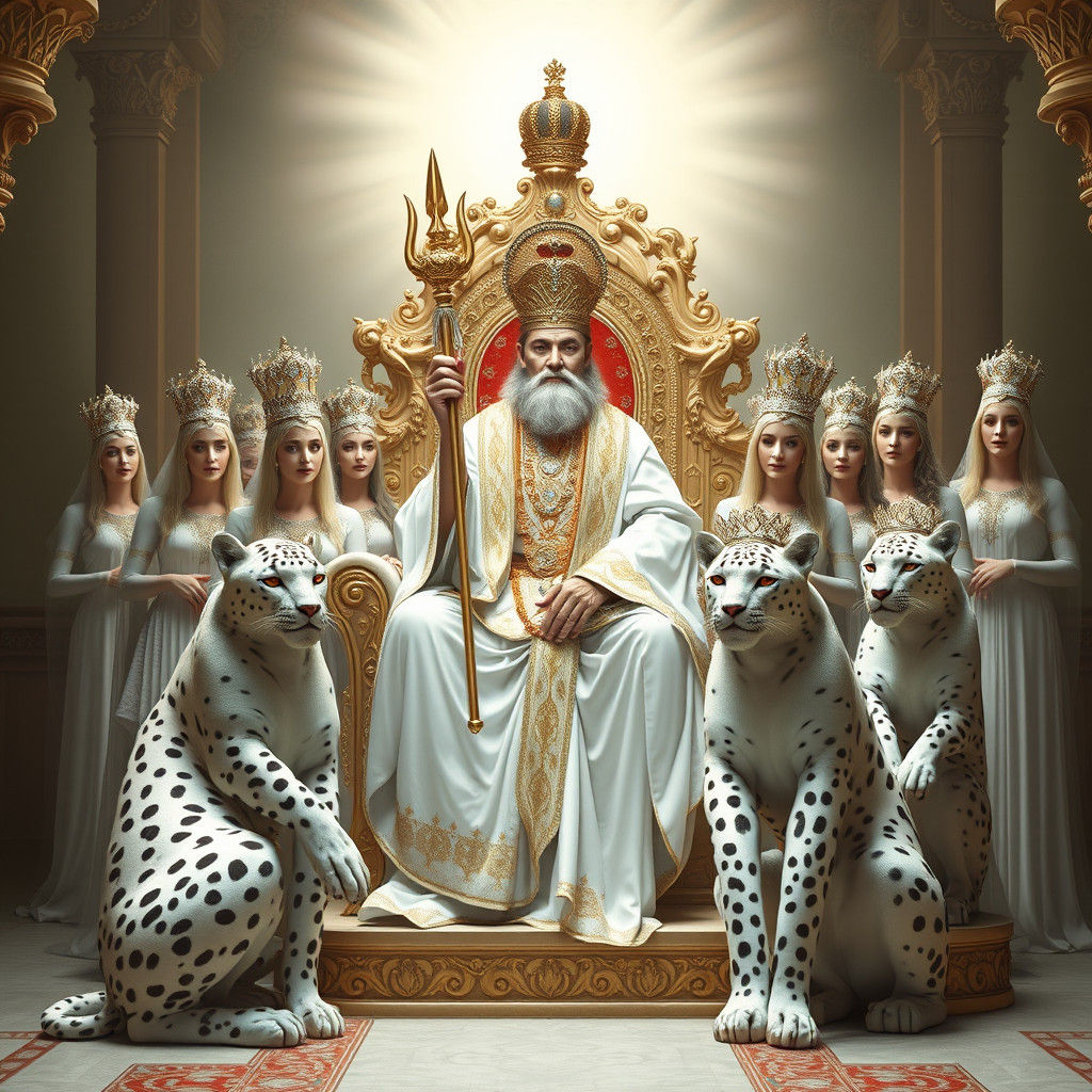 Regal Deity Enthroned in Ethereal Realm