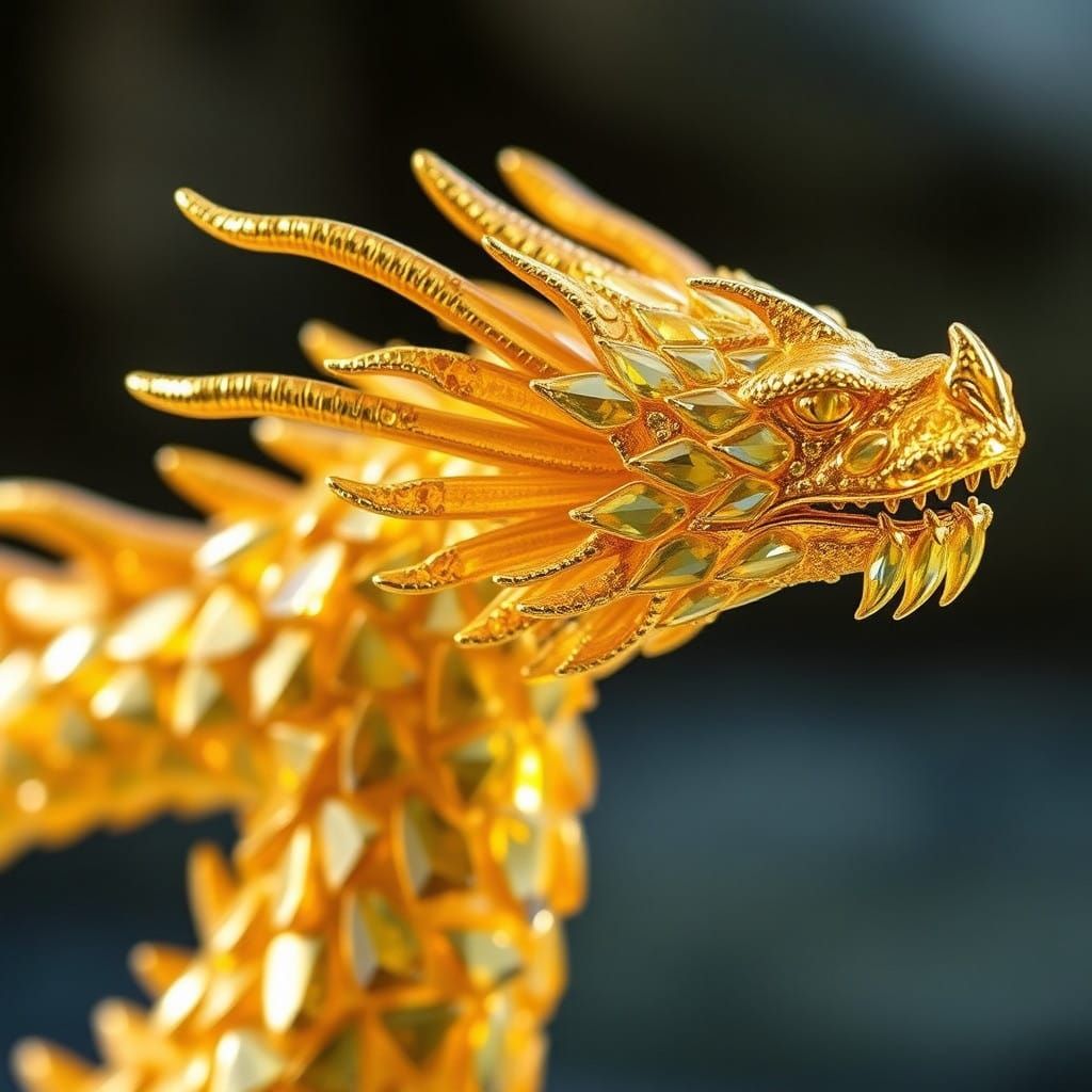 Intricately Crafted Topaz Dragon Scale Armature in Fantasy S...
