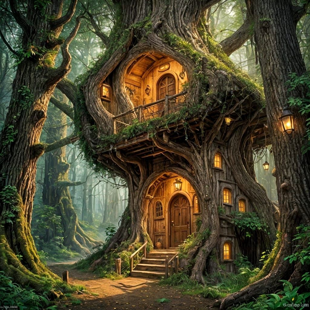 Miniature Redwood City: An Impasto Painting