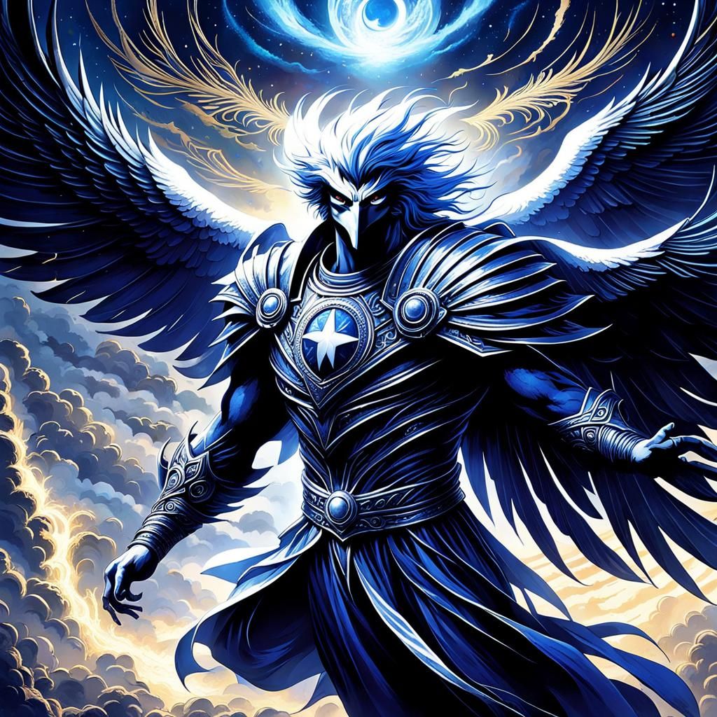 Ethereal Figure Escapes Sandman in Astral Landscape