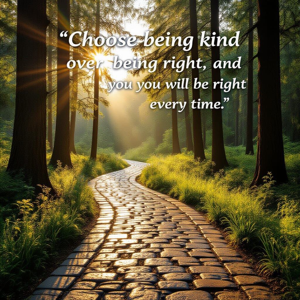Sun-Filled Forest Path with Dew Drops