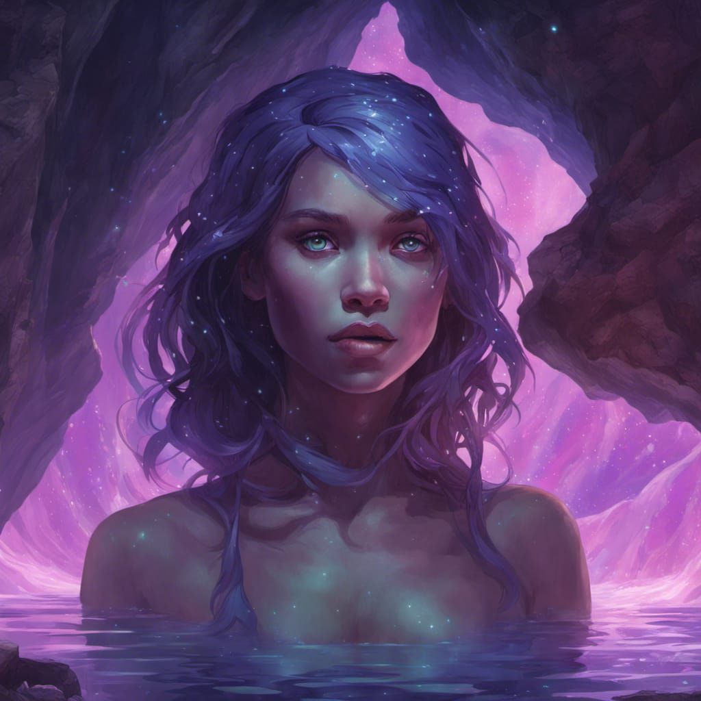 Bioluminescent Purple Cave System Concept Art