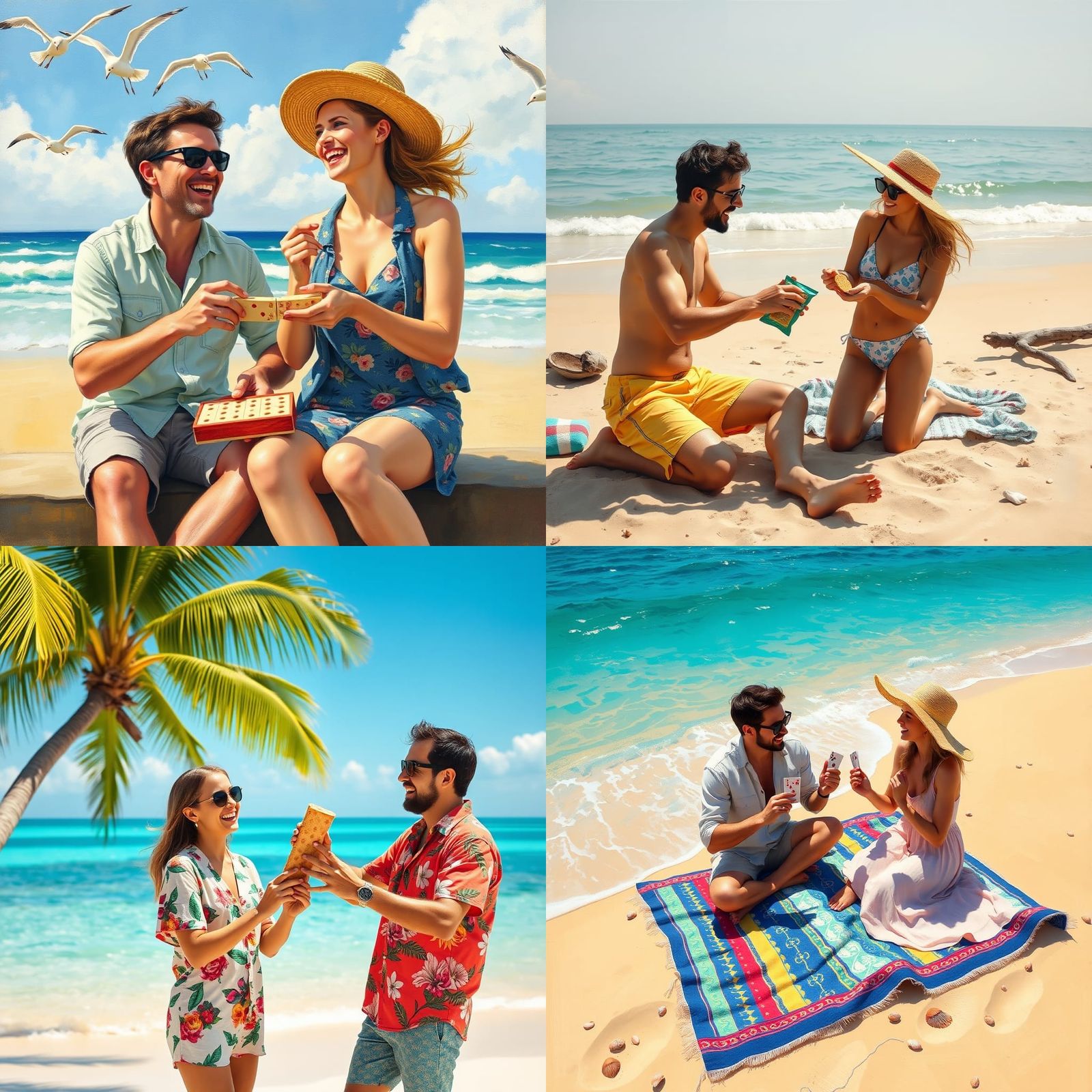 Beachside Game: A Couple Plays Crackers by the Sea