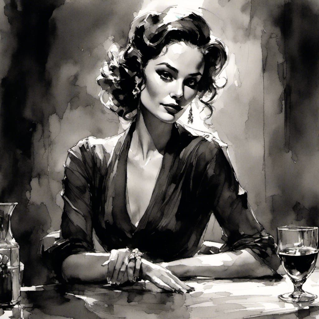 Film Noir Portrait of a Female Con Artist