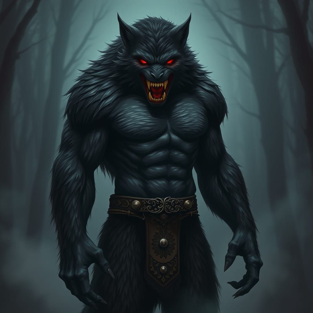 Mysterious Werewolf Emerges from Dark Forest
