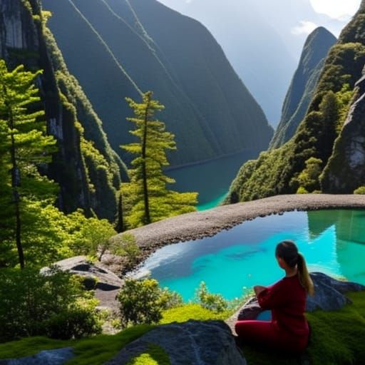 Hyperdetailed Zen Rock Garden in Digital Painting Style